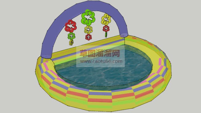 儿童游泳池下SU模型 1