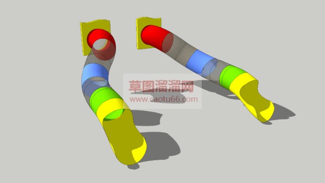 管狀滑梯儿童SU模型 1