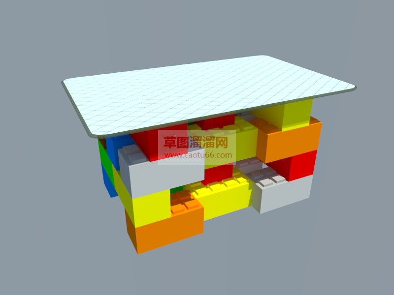 儿童桌子乐高SU模型 1