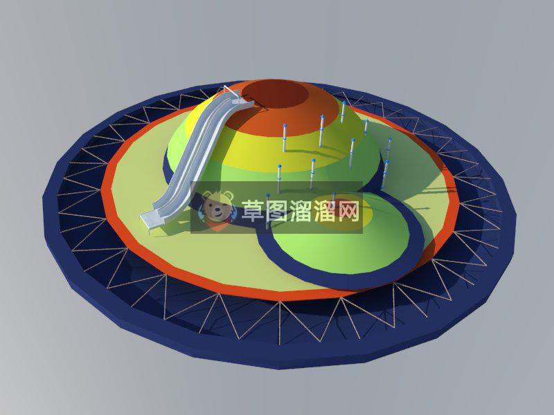 儿童游乐设施滑滑梯SU模型 1