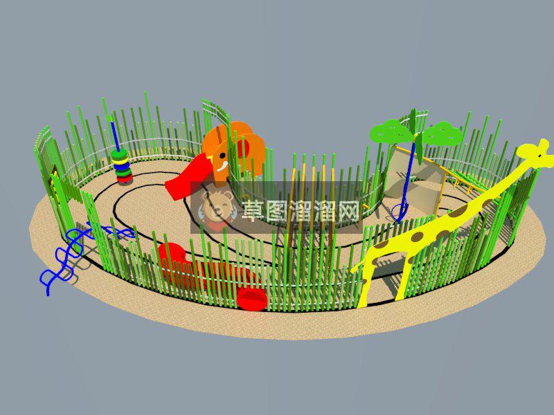 小型儿童游乐区SU模型 1