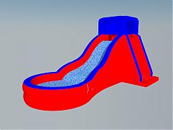 充气城堡儿童游乐设施滑水道SU模型
