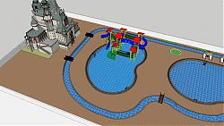儿童水上游乐场城堡SU模型