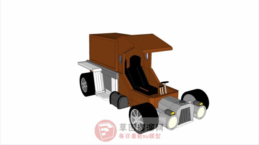 儿童玩具车老爷车SU模型 1