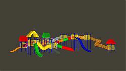 儿童滑滑梯游乐设施SU模型