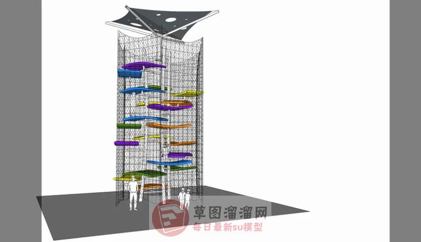 儿童攀爬网游乐设施SU模型 1
