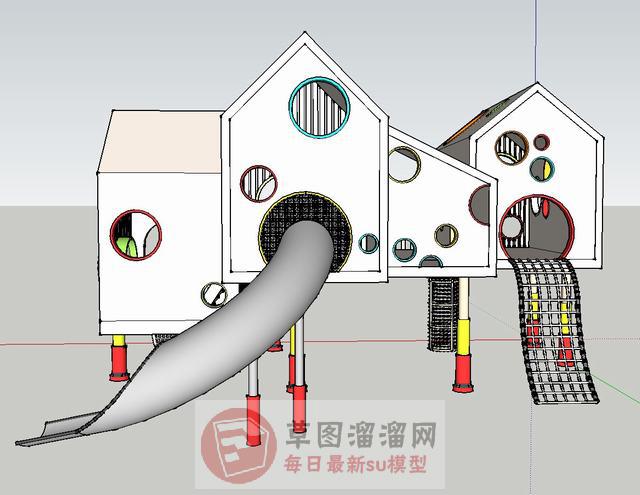 儿童滑滑梯游乐SU模型 2