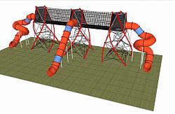 攀爬网滑滑梯儿童游乐SU模型
