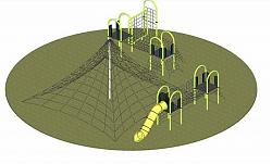 儿童游乐设施攀爬网SU模型