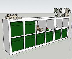 儿童玩具柜家具SU模型