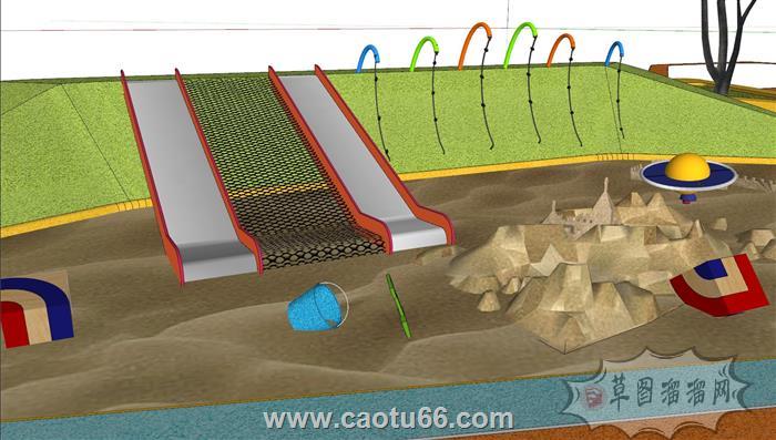 儿童游乐区沙堆SU模型 2