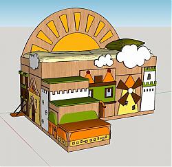 云朵儿童床铺SU模型