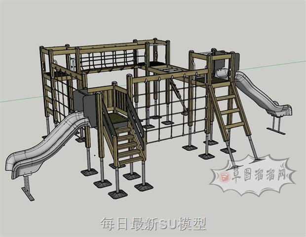 儿童滑滑梯SU模型 1