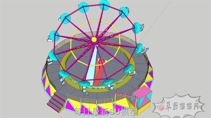 儿童游乐设施摩天轮SU模型 1