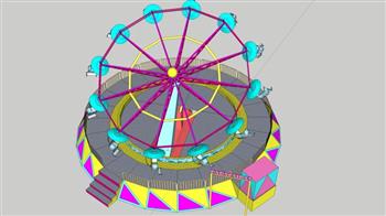 儿童游乐设施摩天轮SU模型