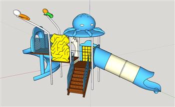 儿童游乐设施滑滑梯SU模型