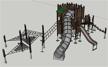 儿童游乐设施滑梯SU模型