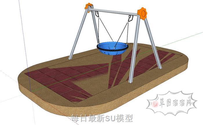 儿童荡秋千秋千SU模型 1