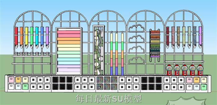 儿童玩具柜SU模型 1