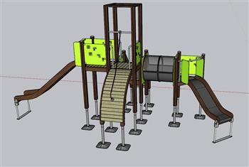 儿童滑滑梯游乐SU模型