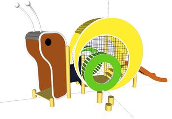 蜗牛滑滑梯儿童SU模型