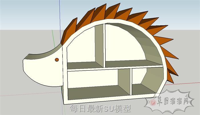 刺猬儿童书柜SU模型 1