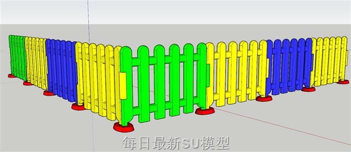 儿童护栏围栏SU模型 1