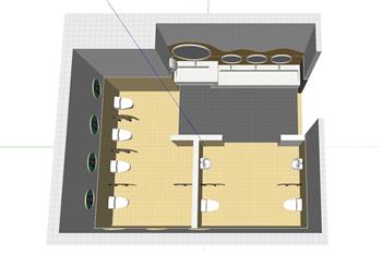 幼儿园厕所卫生间SU模型