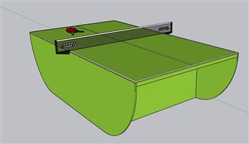 创意乒乓球桌乒乓球SU模型