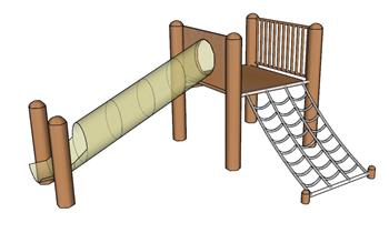 儿童游乐滑滑梯攀爬网SU模型
