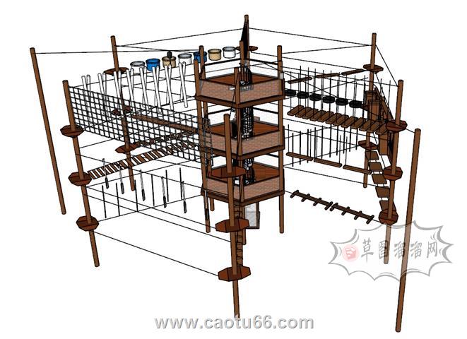 儿童游乐攀爬SU模型 1