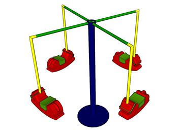 儿童游乐设施旋转木马SU模型