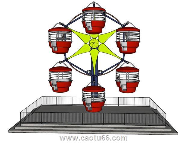 儿童游乐设施摩天轮SU模型 1