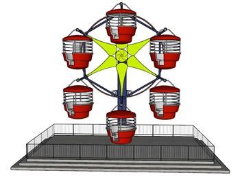 儿童游乐设施摩天轮SU模型