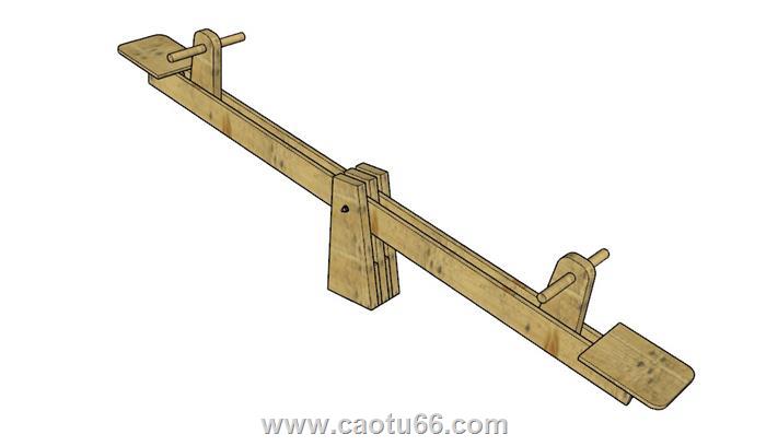 儿童游乐跷跷板SU模型 1