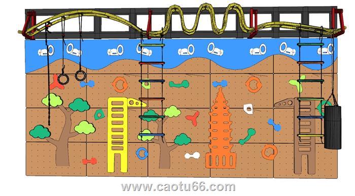 儿童攀爬墙SU模型