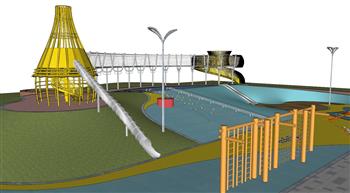 儿童游乐攀爬桥SU模型
