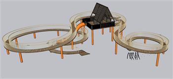 儿童游乐栈道SU模型 免费sketchup模型下载