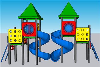 儿童滑滑梯游乐设施SU模型