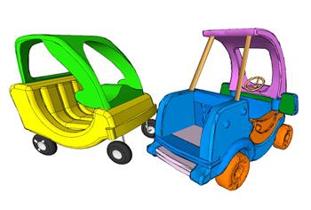 儿童游乐碰碰车玩具车SU模型