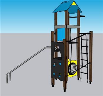 儿童游乐设施滑滑梯SU模型