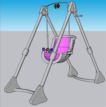 婴儿摇椅玩具SU模型