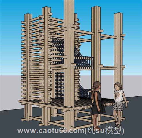 儿童攀爬游乐SU模型 1