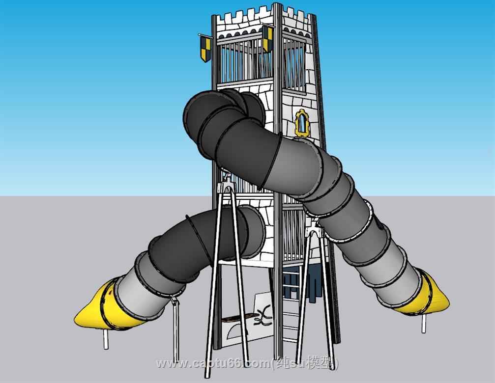 儿童城堡游乐设施SU模型 2