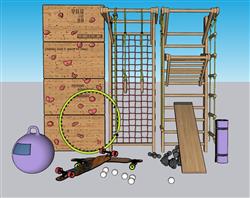 儿童游乐设施攀爬墙 SU模型