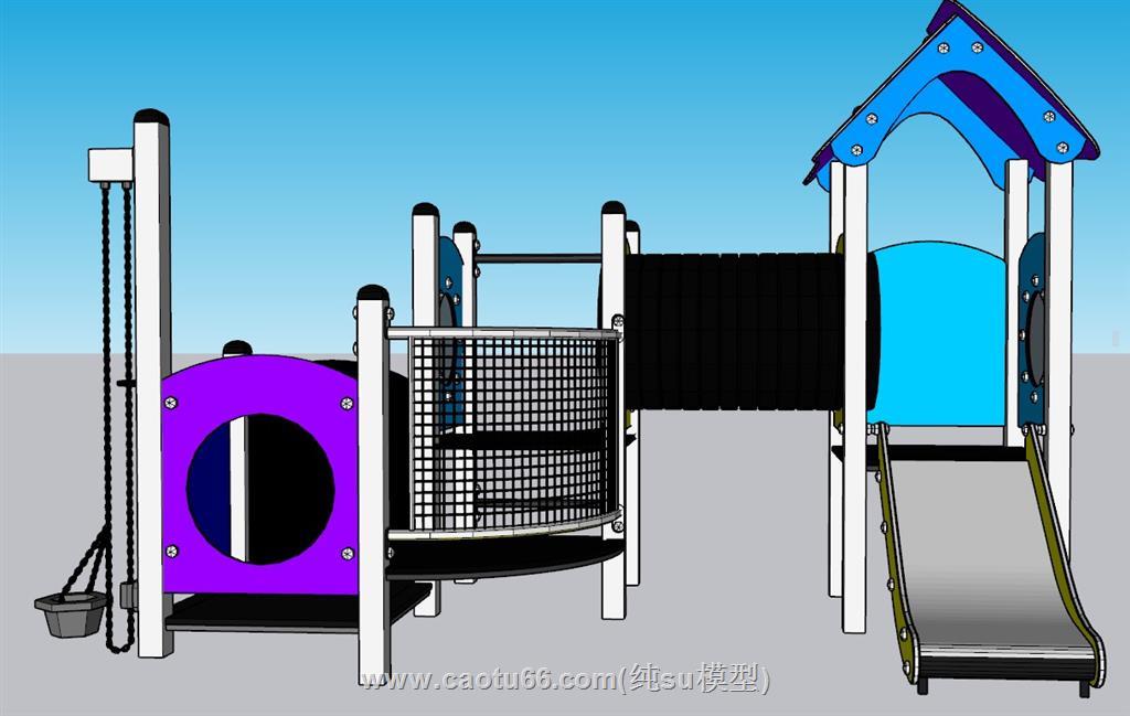 儿童游乐设施滑滑梯SU模型 2