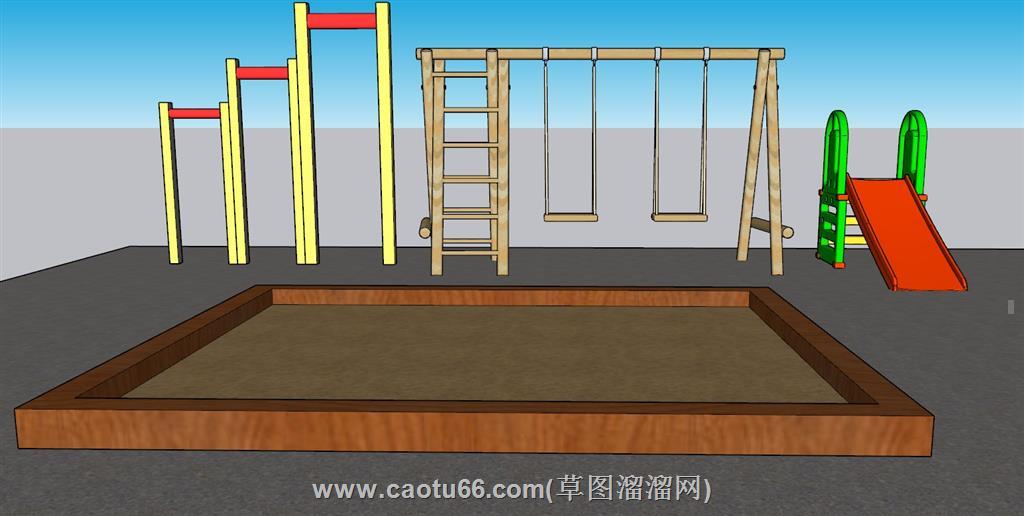 儿童游乐区滑滑梯SU模型