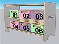 儿童收纳柜收纳盒SU模型