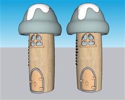 蘑菇房SU模型 免费sketchup模型下载