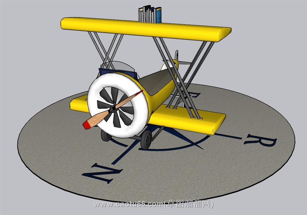 儿童飞机床SU模型 1